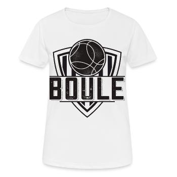 Boule boule boules pour bouler pétanque - T-shirt respirant Femme - blanc - Devant - AI Model Female 172 dark (172cm)