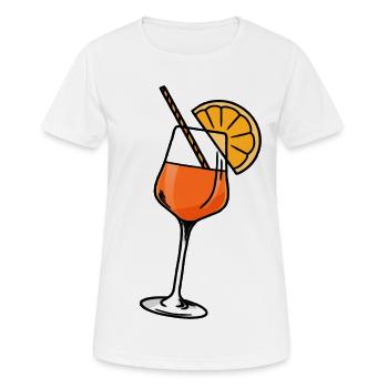 Apéritif Cocktail Aperoli Verre - T-shirt respirant Femme - blanc - Devant - AI Model Female 172 dark (172cm)
