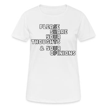 S’il vous plaît, taisez- # - T-shirt respirant Femme - blanc - Devant - AI Model Female 172 dark (172cm)
