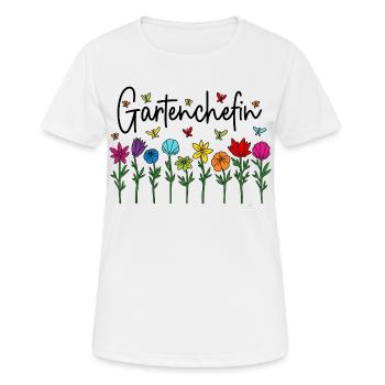 Garten Chefin Blumen Gartenarbeit Gartenchefin - Frauen T-Shirt atmungsaktiv - Weiß - Vorne - AI Model Female 172 dark (172cm)