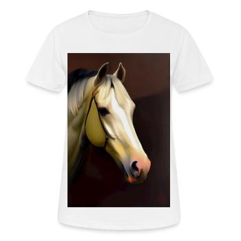 Pferdekopf Öl Malerei - Frauen T-Shirt atmungsaktiv - Weiß - Vorne - AI Model Female 172 dark (172cm)