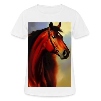 Pferdekopf Öl Malerei - Frauen T-Shirt atmungsaktiv - Weiß - Vorne - AI Model Female 172 dark (172cm)