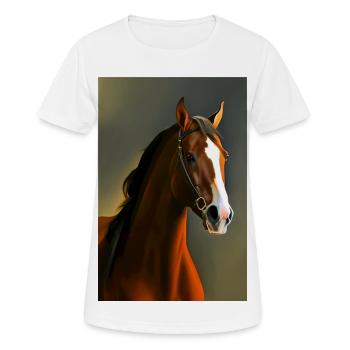 Pferdekopf Öl Malerei - Frauen T-Shirt atmungsaktiv - Weiß - Vorne - AI Model Female 172 dark (172cm)