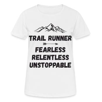 Coureur de trail - Intrépide. Implacable. Imparable. - T-shirt respirant Femme - blanc - Devant - AI Model Female 172 dark (172cm)