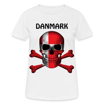 Skull Jolly Roger Pirate Flag Danmark R6Z - Women's Breathable T-Shirt - white - Front - AI Model Female 172 dark (172cm)