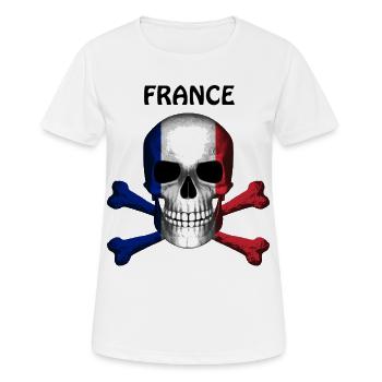 Skull Jolly Roger Pirate Flag France R6Z - Women's Breathable T-Shirt - white - Front - AI Model Female 172 dark (172cm)