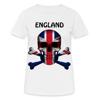 Skull Jolly Roger Pirate Flag England R6Z - Women's Breathable T-Shirt - white - Front - AI Model Female 172 dark (172cm)