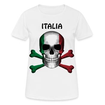 Skull Jolly Roger Pirate Flag Italia R6Z - Women's Breathable T-Shirt - white - Front - AI Model Female 172 dark (172cm)