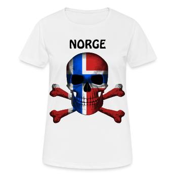 Skull Jolly Roger Pirate Flag Norge R6Z - Women's Breathable T-Shirt - white - Front - AI Model Female 172 dark (172cm)