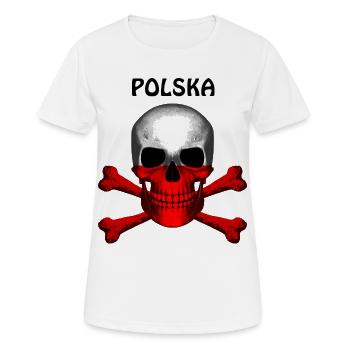 Skull Jolly Roger Pirate Flag Polska R6Z - Women's Breathable T-Shirt - white - Front - AI Model Female 172 dark (172cm)