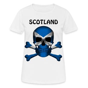 Skull Jolly Roger Pirate Flag Scotland R6Z - Women's Breathable T-Shirt - white - Front - AI Model Female 172 dark (172cm)