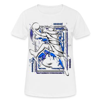 Basketballer - Basketball - Basketballspieler Dunk - Frauen T-Shirt atmungsaktiv - Weiß - Vorne - AI Model Female 172 dark (172cm)