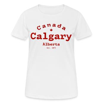 Vintage Calgary Kanada - Frauen T-Shirt atmungsaktiv - Weiß - Vorne - AI Model Female 172 dark (172cm)