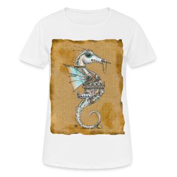 Hippocampe Abyss'patrol by .Némo - T-shirt respirant Femme - blanc - Devant - AI Model Female 172 dark (172cm)
