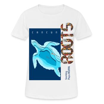 Tortue marine snorkeling Roots - T-shirt respirant Femme - blanc - Devant - AI Model Female 172 dark (172cm)