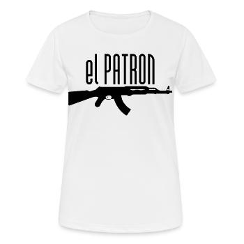 El Patron – Der Chef Look - Frauen T-Shirt atmungsaktiv - Weiß - Vorne - AI Model Female 172 dark (172cm)