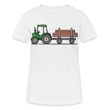 Traktor Landmaschinen Fahrzeug Kraftfahrzeug - Frauen T-Shirt atmungsaktiv - Weiß - Vorne - AI Model Female 172 dark (172cm)
