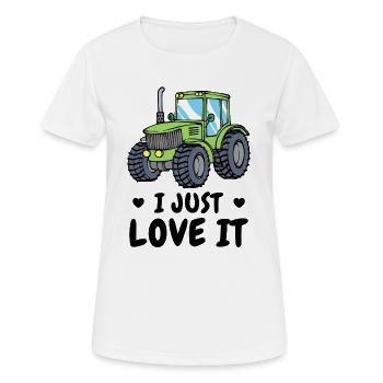Tracteur Machinerie agricole Déclaration de véhicule Coeur - T-shirt respirant Femme - blanc - Devant - AI Model Female 172 dark (172cm)