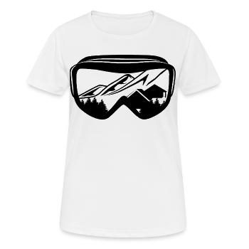 Snowboard Goggles - Women's Breathable T-Shirt - white - Front - AI Model Female 172 dark (172cm)