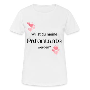Willst du meine Patentante - Frauen T-Shirt atmungsaktiv - Weiß - Vorne - AI Model Female 172 dark (172cm)