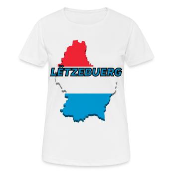 Carte du Luxembourg drapeau Luxembourg - T-shirt respirant Femme - blanc - Devant - AI Model Female 172 dark (172cm)
