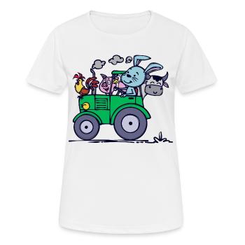 Ackerbau Bauernhof Traktor Nutzfahrzeug Fahrzeug - Frauen T-Shirt atmungsaktiv - Weiß - Vorne - AI Model Female 172 dark (172cm)