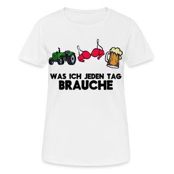 Traktor Landleben Kraftfahrzeug Statement Fahrzeug - Frauen T-Shirt atmungsaktiv - Weiß - Vorne - AI Model Female 172 dark (172cm)