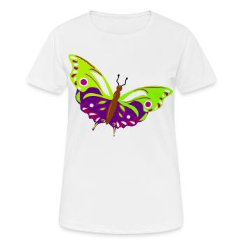 Mehrfarbige Schmetterlingsillustration - Frauen T-Shirt atmungsaktiv - Weiß - Vorne - AI Model Female 172 dark (172cm)
