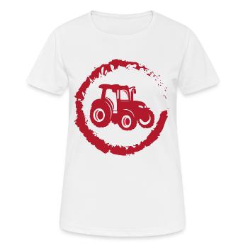 Tracteur Machines agricoles Véhicule agricole Tracteur - T-shirt respirant Femme - blanc - Devant - AI Model Female 172 dark (172cm)