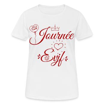 EVJF - Team Future Mariée. Enterrement célibataire - T-shirt respirant Femme - blanc - Devant - AI Model Female 172 dark (172cm)