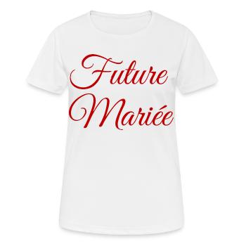 Future mariée - EVJF - Enterrement vie célibataire - T-shirt respirant Femme - blanc - Devant - AI Model Female 172 dark (172cm)