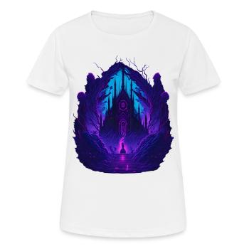 Neon Gothic Kirche Gotische Architektur - Frauen T-Shirt atmungsaktiv - Weiß - Vorne - AI Model Female 172 dark (172cm)