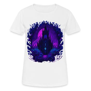 Neon Rosen Schloss mit Gotischer Architektur - Frauen T-Shirt atmungsaktiv - Weiß - Vorne - AI Model Female 172 dark (172cm)