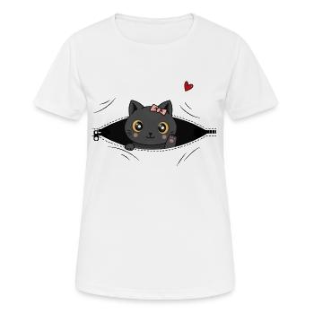 We Are Hoping It's A Kitten! Schwarze Katze - Frauen T-Shirt atmungsaktiv - Weiß - Vorne - AI Model Female 172 dark (172cm)