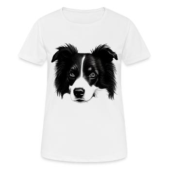 Border Collie Irish Herding Dog - Women's Breathable T-Shirt - white - Front - AI Model Female 172 dark (172cm)