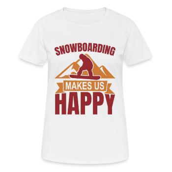 Le snowboard nous rend heureux - T-shirt respirant Femme - blanc - Devant - AI Model Female 172 dark (172cm)