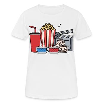 Cineast Movies Movies Cinema Movie Night Movie Night - Women's Breathable T-Shirt - white - Front - AI Model Female 172 dark (172cm)
