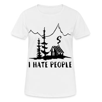 Solitaire (noir) - T-shirt respirant Femme - blanc - Devant - AI Model Female 172 dark (172cm)