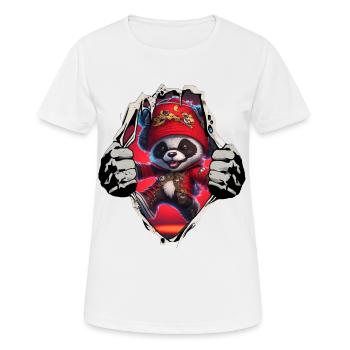 Panda pirate sous la chemise - T-shirt respirant Femme - blanc - Devant - AI Model Female 172 dark (172cm)