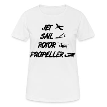Airplane Enthusiast - Women's Breathable T-Shirt - white - Front - AI Model Female 172 dark (172cm)