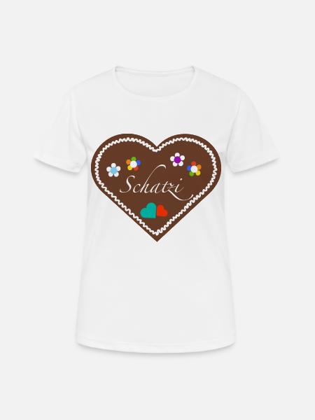 "Jahrmarkt-Liebe" Schatzi div - Frauen T-Shirt atmungsaktiv - Weiß