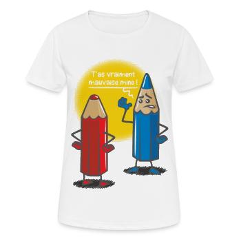 Mauvaise mine - T-shirt respirant Femme - blanc - Devant - AI Model Female 172 dark (172cm)