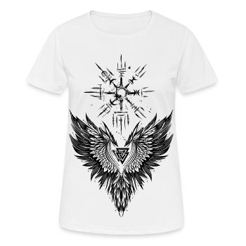 Corbeau Odin Vegvisir Valknut - T-shirt respirant Femme - blanc - Devant - AI Model Female 172 dark (172cm)