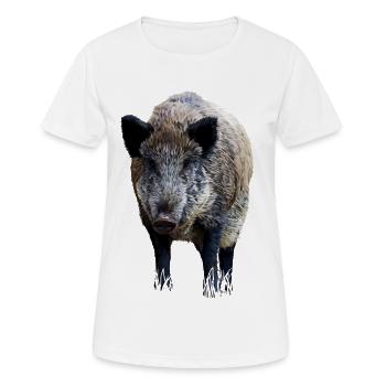 Wild boar - Women's Breathable T-Shirt - white - Front - AI Model Female 172 dark (172cm)