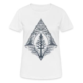 Arbre Païen Sapin Teutonique Symbole Triskele Occulte - T-shirt respirant Femme - blanc - Devant - AI Model Female 172 dark (172cm)