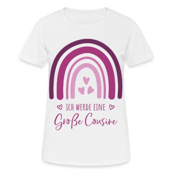Ich werde eine große Cousine Boho Regenbogen - Frauen T-Shirt atmungsaktiv - Weiß - Vorne - AI Model Female 172 dark (172cm)