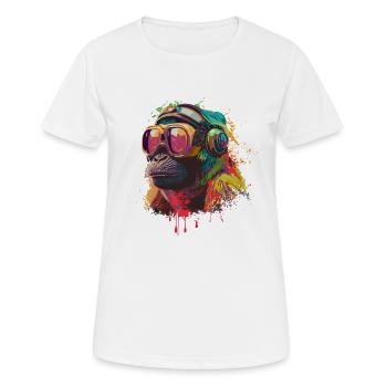 Singe street art - T-shirt respirant Femme - blanc - Devant - AI Model Female 172 dark (172cm)