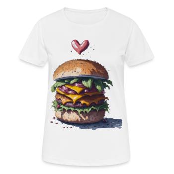 Burger - Frauen T-Shirt atmungsaktiv - Weiß - Vorne - AI Model Female 172 dark (172cm)