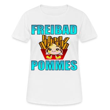 FREIBAD POMMES FRITTEN SOMMER - Frauen T-Shirt atmungsaktiv - Weiß - Vorne - AI Model Female 172 dark (172cm)