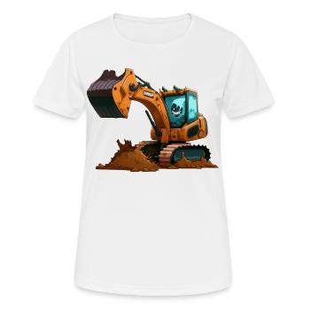 Large excavator - Women's Breathable T-Shirt - white - Front - AI Model Female 172 dark (172cm)